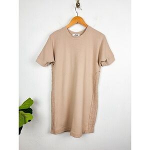 York Street Revolve Tan Thick Knit Cotton T-Shirt Dress Sz S